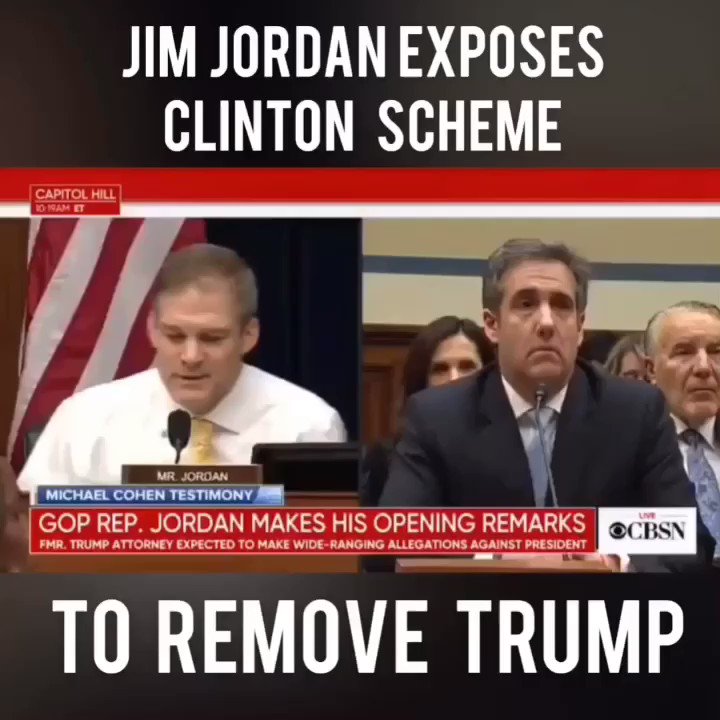 ????? ????™️ on Twitter: "Jim Jordan backs down from no one. He lays it on the line and doesn’t mince words. Jordan exposes the democrats plan to use Michael Cohen and Lanny Davis as players in the Hillary Clinton sceme to remove Trump.https://t.co/4dcmkA46KV"