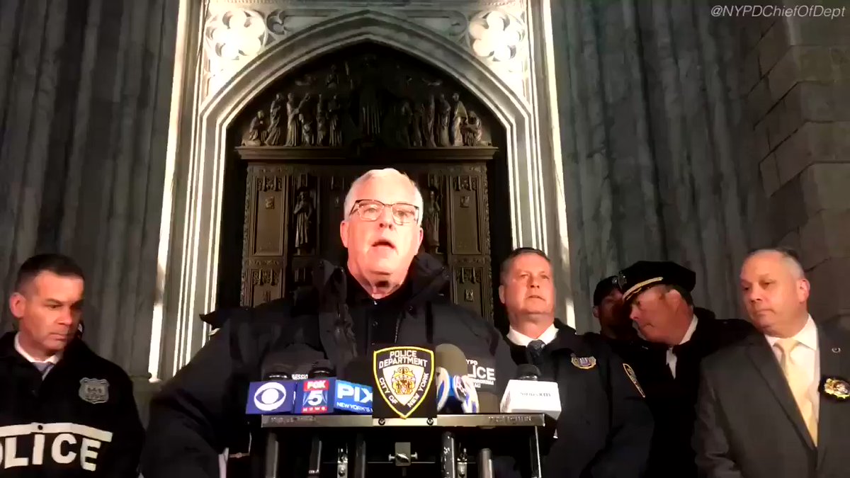 Chief Terence Monahan on Twitter: "Deputy Commissioner of Intelligence and @NYPDCT John Miller provides a preliminary update regarding tonight’s incident at St. Patrick’s Catherdal in #Manhattan.… https://t.co/bgRbSU6hhB"