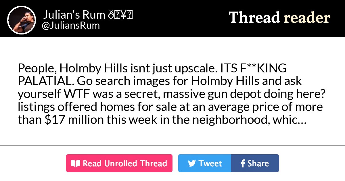 Thread by @JuliansRum: "People, Holmby Hills isn’t just “upscale.” IT’S F**KING PALATIAL. Go search images for Holmby Hills and ask yourself “WTF was a secret, mass […]"