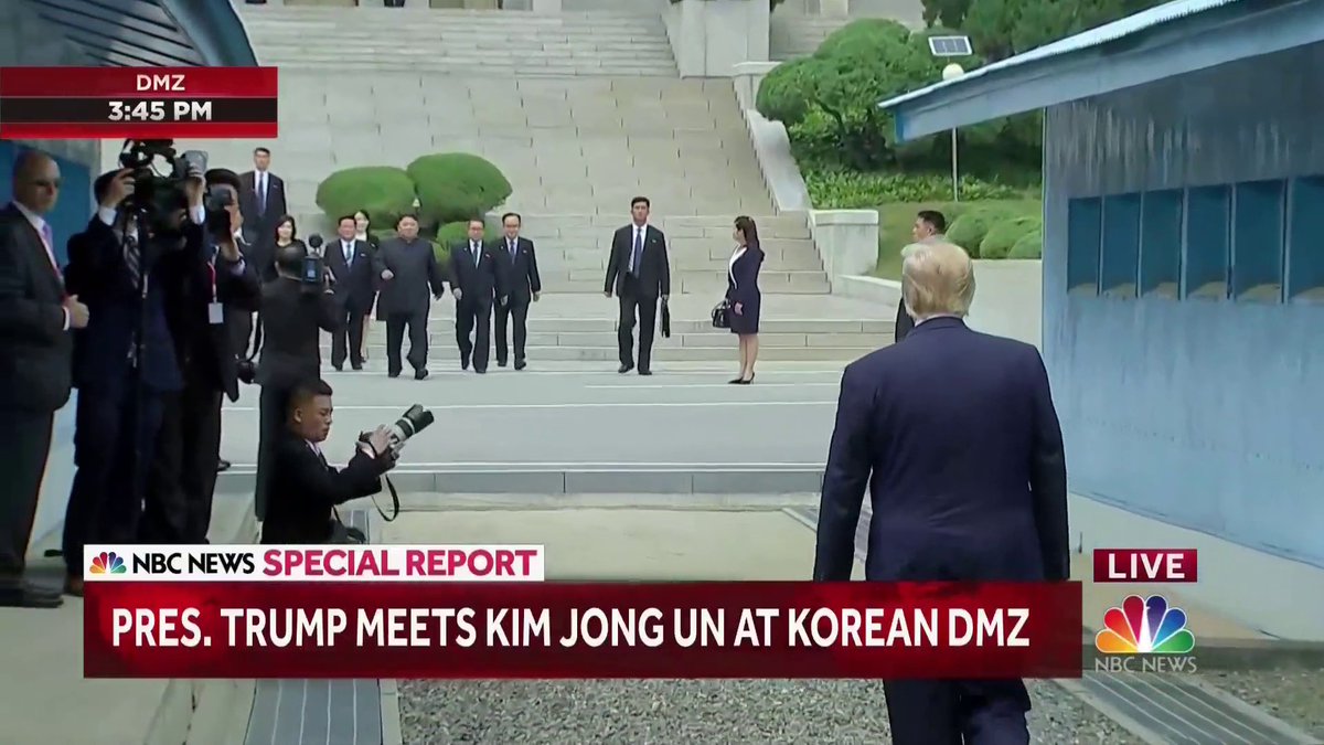 TSwang on Twitter: "?BREAKING NEWS?#PresidentTrump & #KimJongUn meet at the #DMZ - South Korea/North Korea. #Trump crosses demarcation zone into #NorthKorea as the FIRST US President to step foot onto North Korean soil. Peace, peace at last.  #MAGA #KAG2020 #WWG1WGA ??https://t.co/qDZ5zlbZ6w"