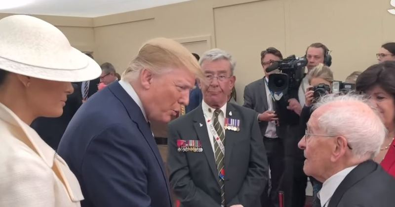 WATCH: Heartwarming and Funny, Trump jokes with D-Day veteran who flirted with Melania - NewsBoard.us