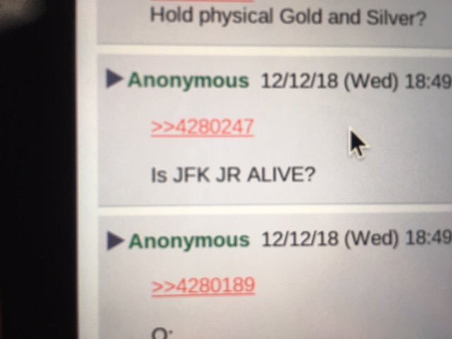 Time4U2Know on Twitter: "?????As pointed out this morning from my friend @Hartline33, a “missed” Question/Answer from the #Q Q&A on 12/12/18. Click the link ? & go to line No. 4280552. You WILL see the question with the #Q response “Yes. Q”Awesome find @Hartline33!! #JFKJrIsAlive #KeepWinning… https://t.co/363f9u9nGh"