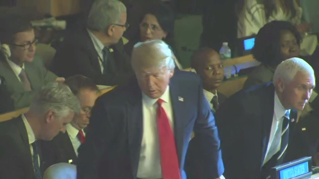 Mark Knoller on Twitter: "After about 10 minutes in the Climate Summit, Pres Trump departs. He soon hosts a Conference on Religious Freedom.… "