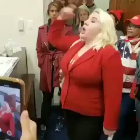 Girl♥️Bot on Twitter: "BRAVE LADY SENDS MESSAGE TO CONGRESS : “You will NOT Impeach our President!” “If you do millions of Americans will rise  and storm these offices on Capitol Hill!”I hope they got the message loud and clear . @parscale @DonaldJTrumpJr… https://t.co/NEV4uqZ04K"