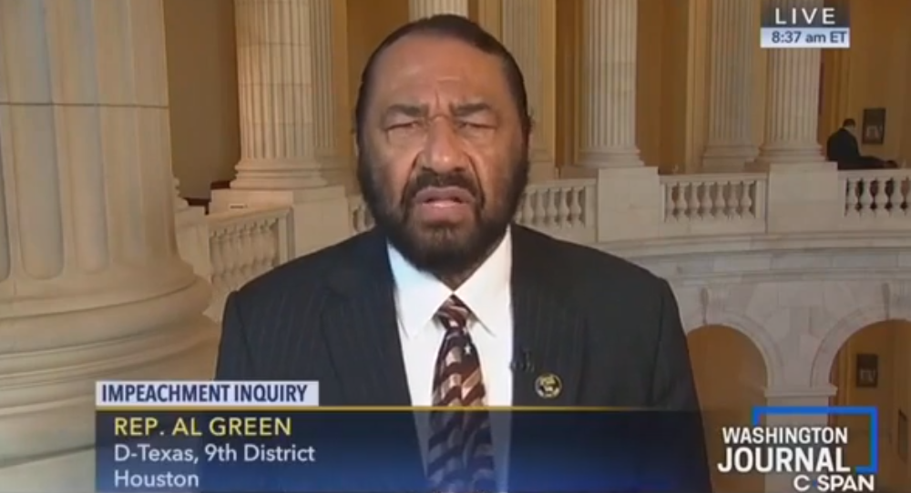 Rep Al Green declares there is 'no limit' to the number of times we will try to impeach Trump - The Daily Sheeple