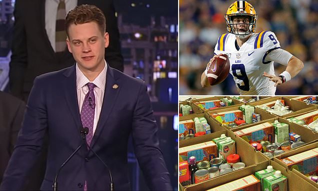 LSU quarterback Joe Burrow helps raise $340,000 for impoverished families in Ohio | Daily Mail Online