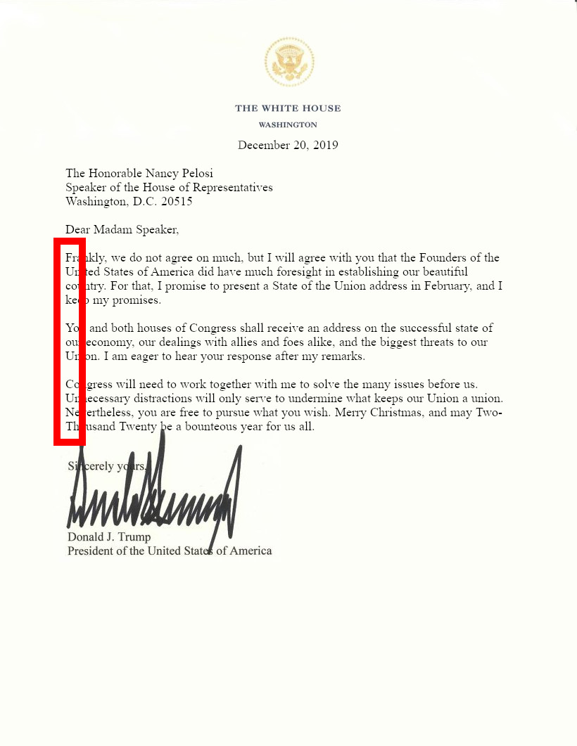 jQnah on Twitter: "There was a hidden message in trumps letter to Pelosi. ????????… "