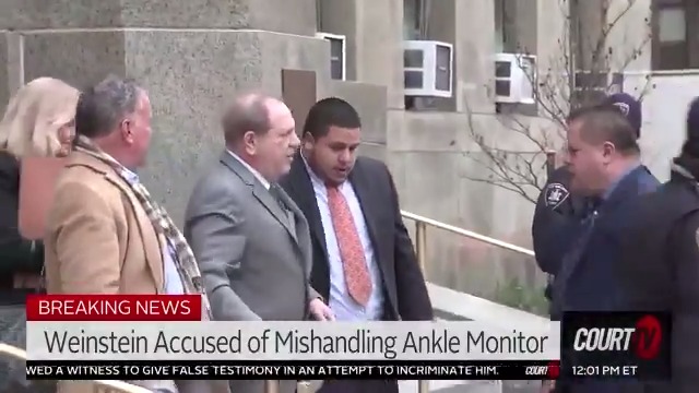 Court TV on Twitter: "BREAKING: Manhattan prosecutors accuse #HarveyWeinstein of violating his bail conditions by mishandling his electronic ankle monitor, which left his whereabouts unrecorded for hours at a time. https://t.co/tnYdPcDRMU… https://t.co/1BBQtX7j3q"