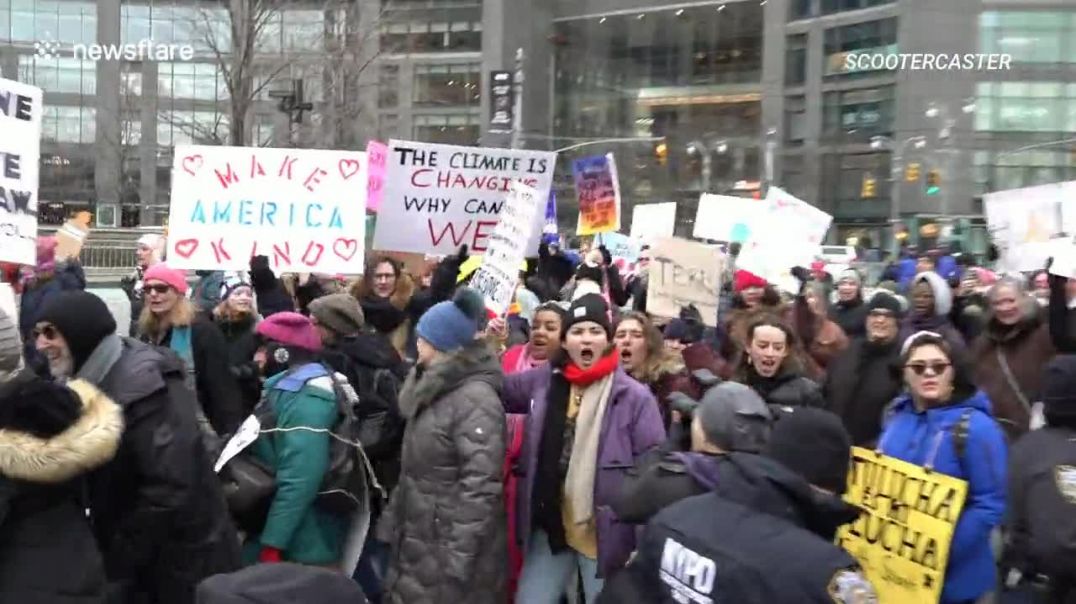 NYC: Women's March argues with MAGA