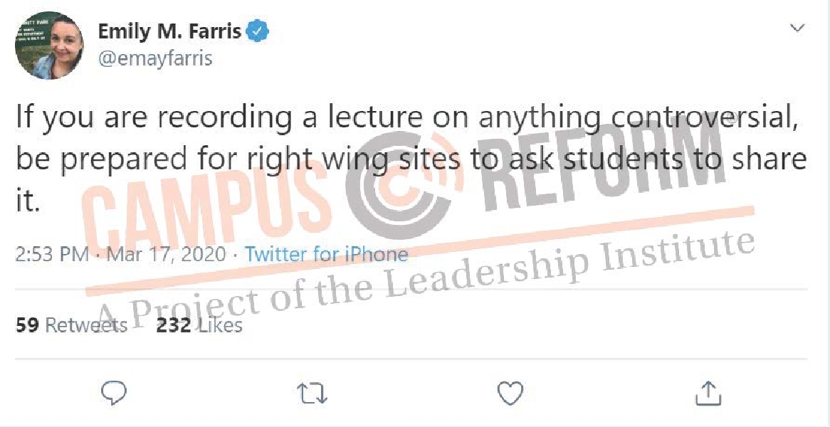 Professors worried students will share lectures with 'right wing sites'