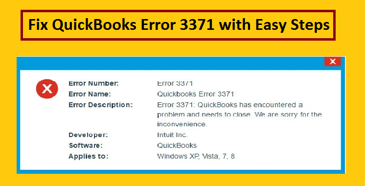 Fix QuickBooks Error- 3371 with Step By Step Guide