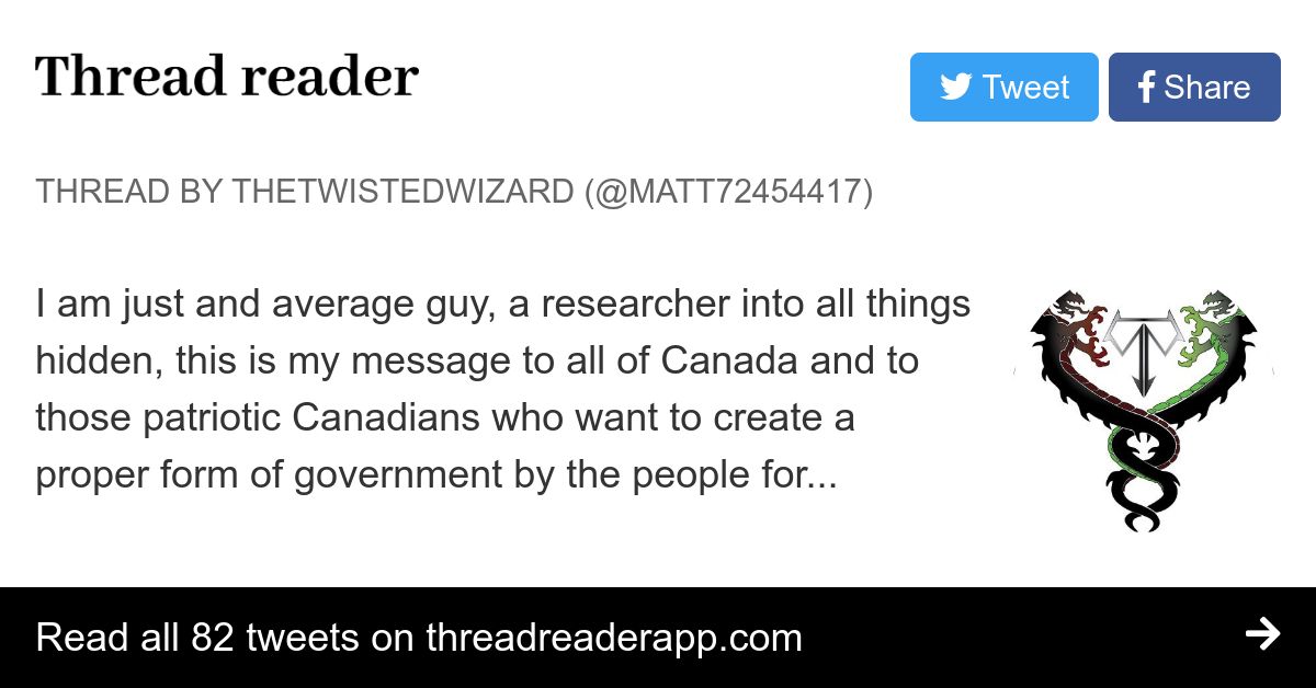 Thread by @Matt72454417: I am just and average guy, a researcher into all things hidden, this is my message to all of Canada and to those patriotic Canadians who wan…