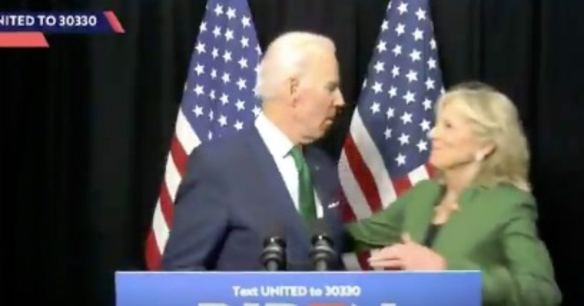Joe Biden Stares Into Space After Speech...Then Looks Shocked When His Wife Walks Up