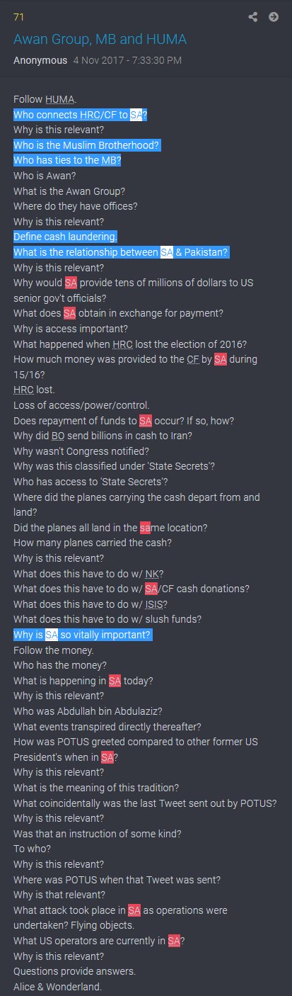 Small Caps on Twitter: "I believe that this story is more important than most realize. Q posted many drops on SA. I suggest that a re-read on those Q drops is now vital. Here are some drops to get you going... https://t.co/4PEEWVqUBW… https://t.co/fhuVd2MfAP"