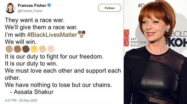 Actress Frances Fisher Calls For A 'Race War' Against White People In Wake Of George Floyd's Death