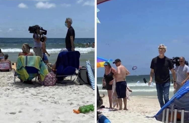 AUBURN SUPERFAN auf Twitter: "Had a friend at Gulf Shores take these pics earlier... CNN while filming wears a mask but when off camera no mask is needed.... #interesting #FakeNews… https://t.co/f8Kbx2GLBV"