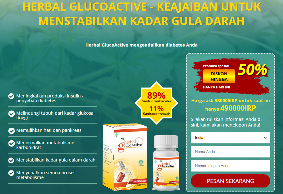 GlucoActive Obat Diabetes - Harga Kapsul Herbal Asli! Beli di Indonesia