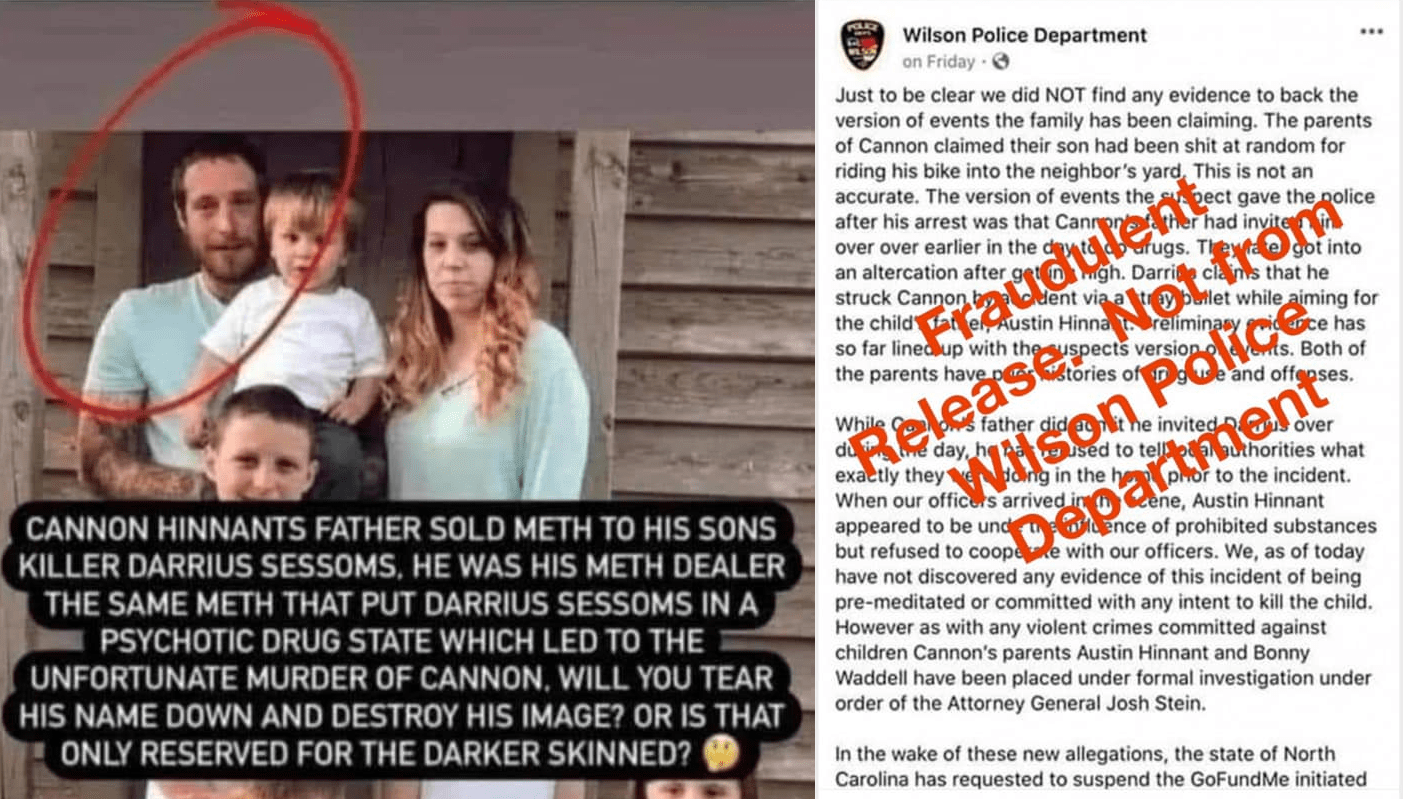 Facebook Fails to Fact Check Fake News Claiming Cannon Hinnant's Father Did Drugs With Alleged Killer - National File
