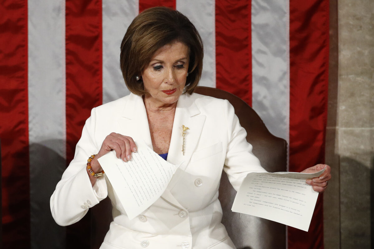 Republicans Want Barr to Determine Whether Pelosi Committed Crime When She Ripped Trump Speech