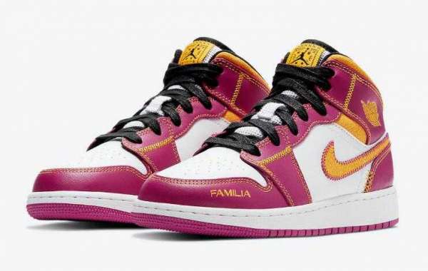 Fashionable Air Jordan 1 Mid GS Familia Released for Girls