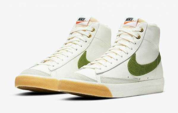 Nike Blazer Mid ’77 Mid White Come With Green Snakeskin Swooshes