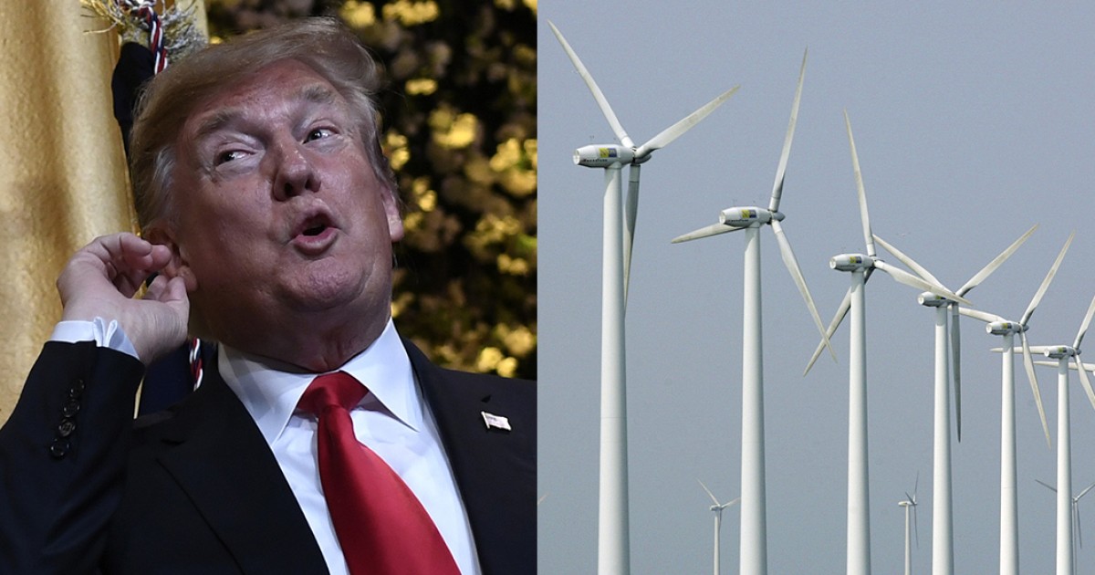 Trump claims 'fumes' from building wind turbines are dirtier than natural gas