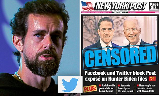New York Post says Twitter account is locked as paper is told to delete links to Hunter Biden story | Daily Mail Online