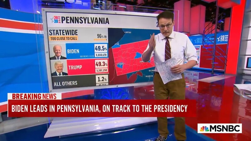 MSNBC Steve Kornacki says there are 100k provisional ballots in PA that, so far, have been skewing toward Trump and are part of the reason we don't have a call