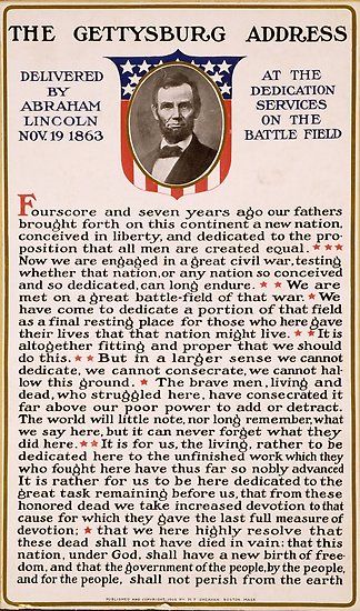 'The Gettysburg Address Delivered by Abraham Lincoln Nov. 19 1863' Poster by allhistory | Lincoln's gettysburg address, History facts, American history