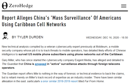 Report Alleges China's 'Mass Surveillance' Of Americans Using Caribbean Cell Networks - (We) Are The News