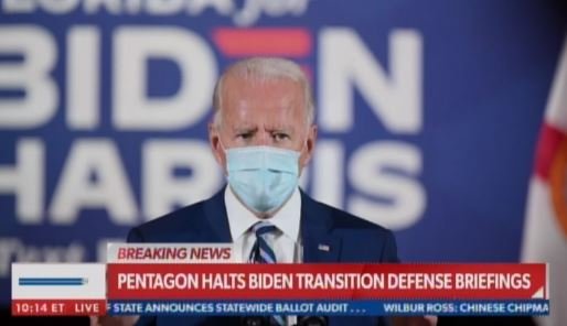 BREAKING BIG: Pentagon Halts Biden Transition Defense Briefings -- Biden Team Caught Off Guard