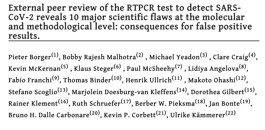 Peer Review of the RT-PCR Test to Detect SARS-CoV-2 Reveals 10 MAJOR Scientific Flaws - WATCOT.ORG