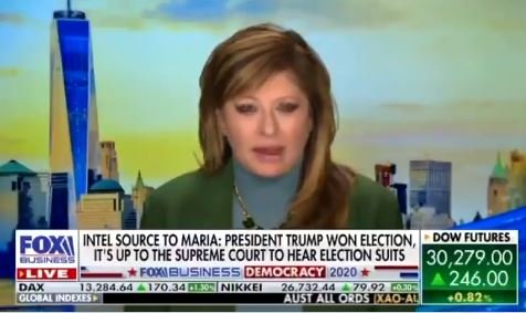 BOOM! Maria Bartiromo: "Intel Source" Told Me Trump Did in Fact Win the Election - It's Up to Supreme Court to Take the Cases and Stop the Clock (VIDEO)