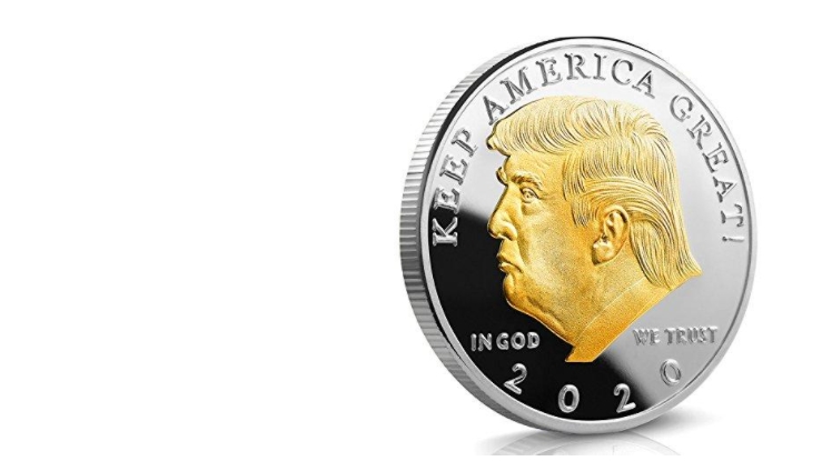 GOLD AND SILVER PLATED PRESIDENT TRUMP 2020 COIN | AnyImage.io