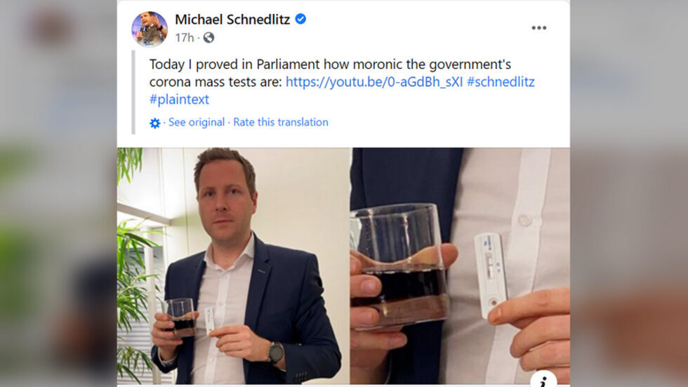 Austrian lawmaker denounces 'medical tyranny' after cola drink returns positive result for coronavirus -- Puppet Masters -- Sott.net