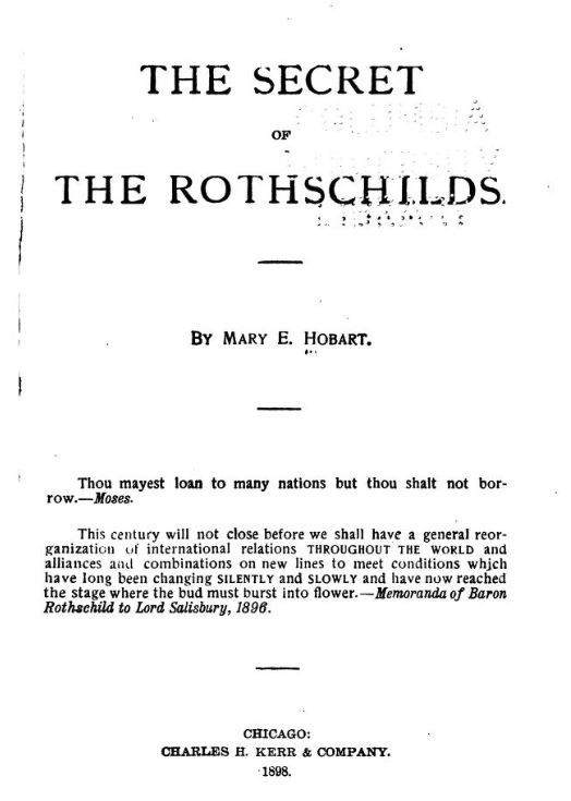 THE SECRET OF THE ROTHSCHILDS BY MARY E. HOBART (1898) - Therabbithole.wiki