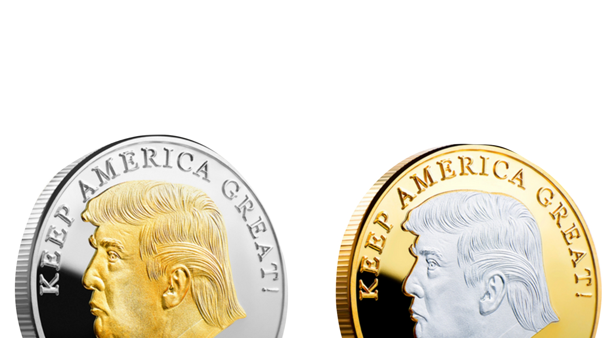 GOLD AND SILVER PLATED PRESIDENT TRUMP 2020 COIN | AnyImage.io