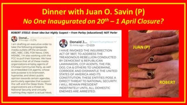 Dinner with Juan O. Savin (P) - Nothing on 20th, JFK Jr., Web 3.0, Election Fraud Commission