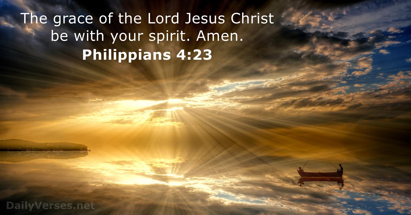 January 17, 2021 - Bible verse of the day - Philippians 4:23 - DailyVerses.net