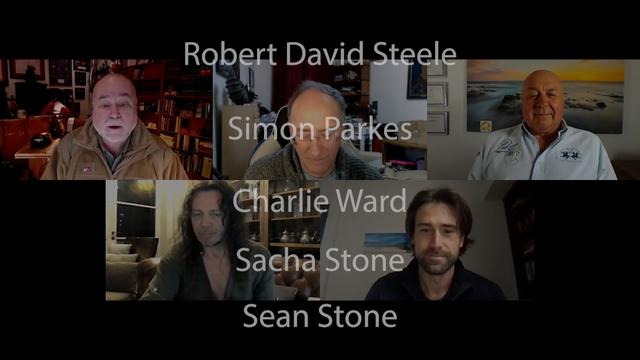 Robert David Steele, Simon Parkes, Charlie Ward, Sacha Stone and Sean Stone