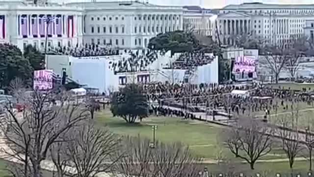 Press Corps Video of Silent Empty Biden Inauguration