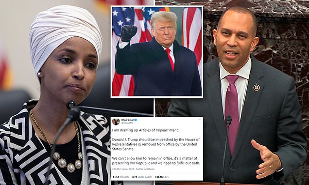 Top Democrat Hakeem Jeffries says Trump impeachment 'on the table' | Daily Mail Online