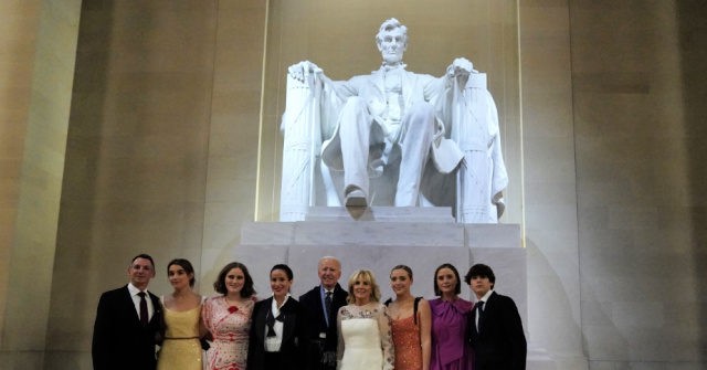Biden Family Ignores Mask Mandate for Photo Op at Lincoln Memorial
