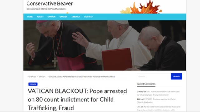 VATICAN BLACKOUT: POPE ARRESTED on 80 count indictment for Child Trafficking, Fraud