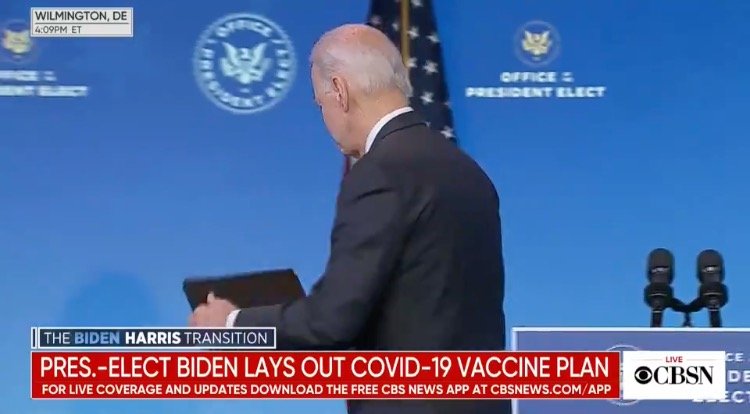 Biden Shuffles Away From Podium as Reporters Shout Questions Following Presser on Covid-19 Vaccine Plan (VIDEO)