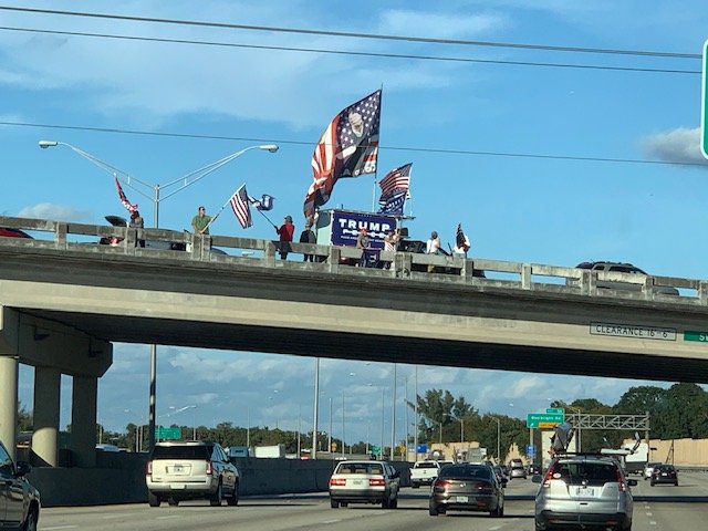 CROWDS OF PATRIOTIC SUPPORTERS in West Palm Beach Already Preparing for President Trump's Arrival