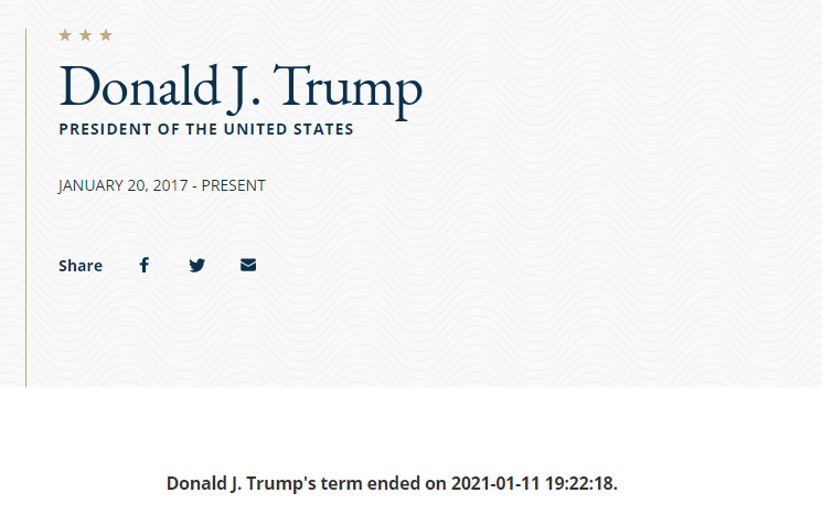 U.S. State Department website mistakenly says Trump's term ended - BNO News