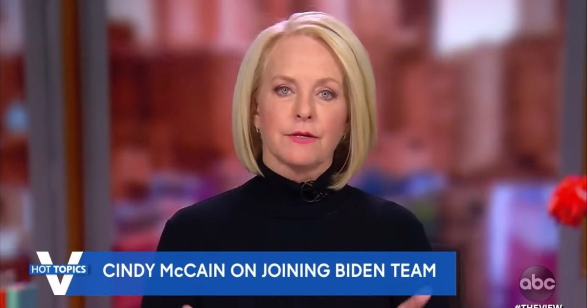 Arizona's Largest County Votes To Censure Cindy McCain After Biden Endorsement