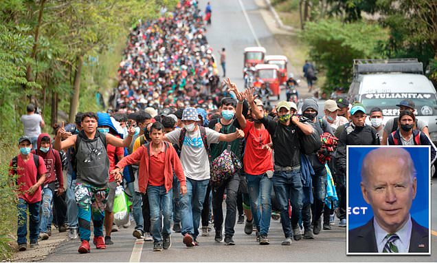 Honduran migrant caravan 1,000 strong demands that Biden match his rhetoric about refugees | Daily Mail Online