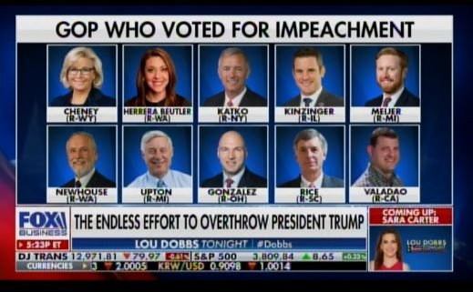HERE THEY ARE: Liz Cheney Leads 10 House Republicans Who Voted to Impeach Trump -- GOP IS DOOMED IF LIZ KEEPS LEADERSHIP POSITION
